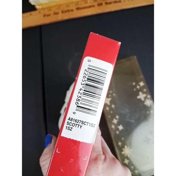 Vintage Isotoner Scotty Dog Knit Gloves One Size Womens White New In Box - Picture 6 of 6